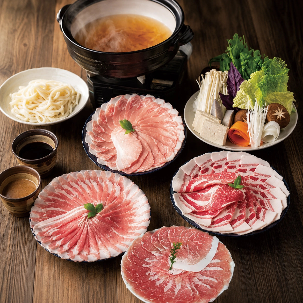 沖縄県産あぐー豚 食べくらべしゃぶしゃぶ4種セット（800g）