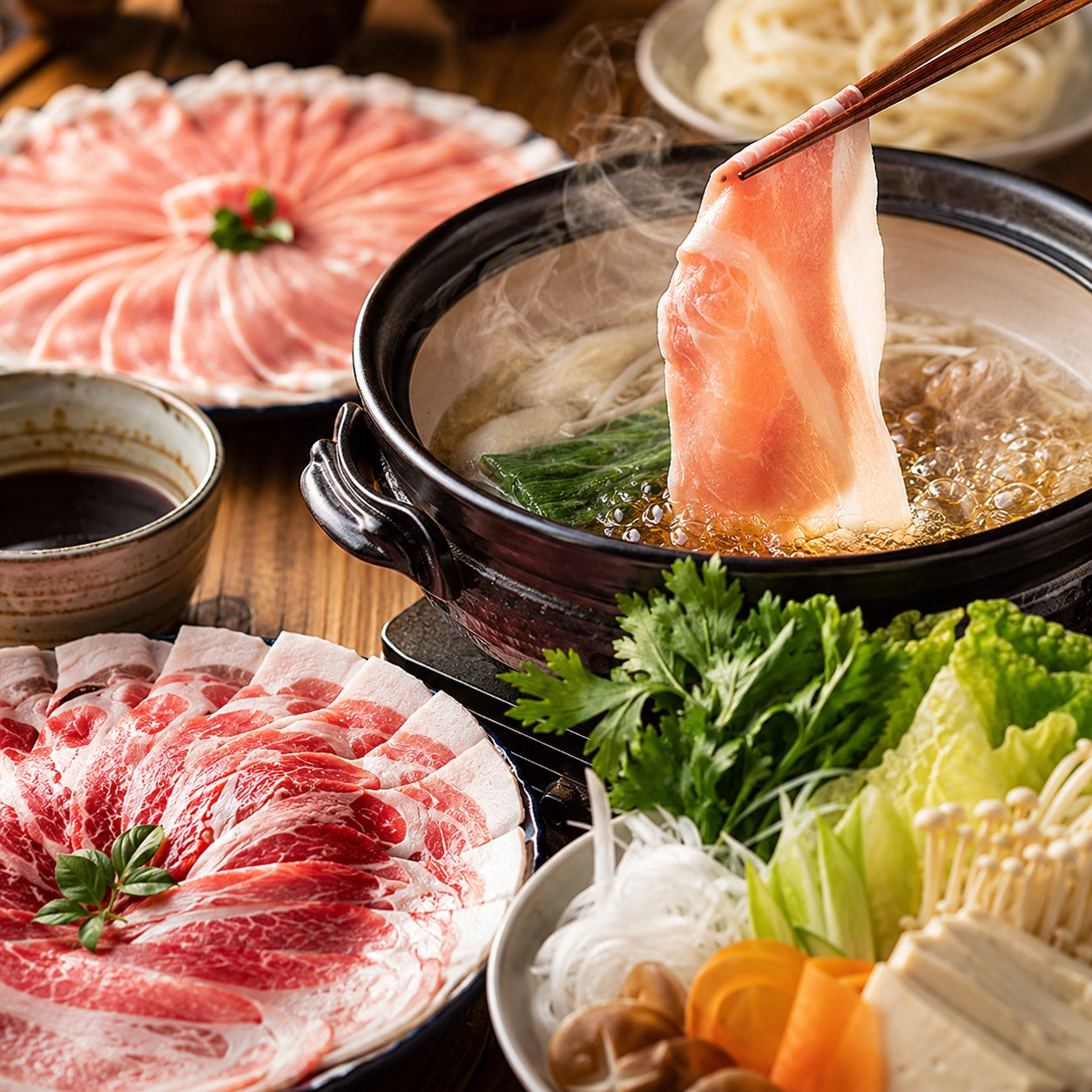 沖縄県産あぐー豚 旨みを楽しむ3種食べくらべしゃぶしゃぶセット（600g）