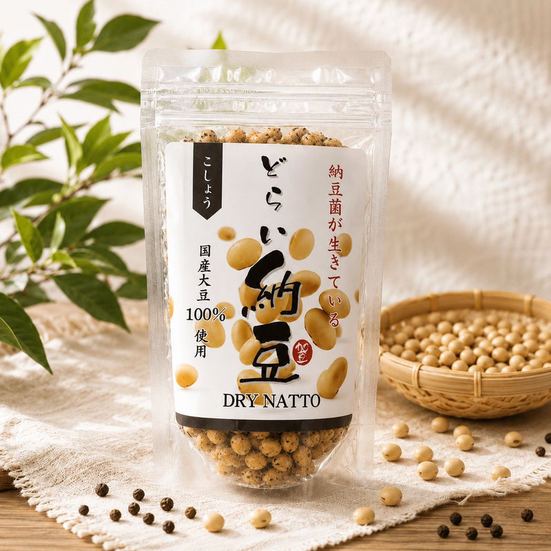 【無添加】どらい納豆（こしょう）｜国産納豆とブラックペッパーのポリポリスナック