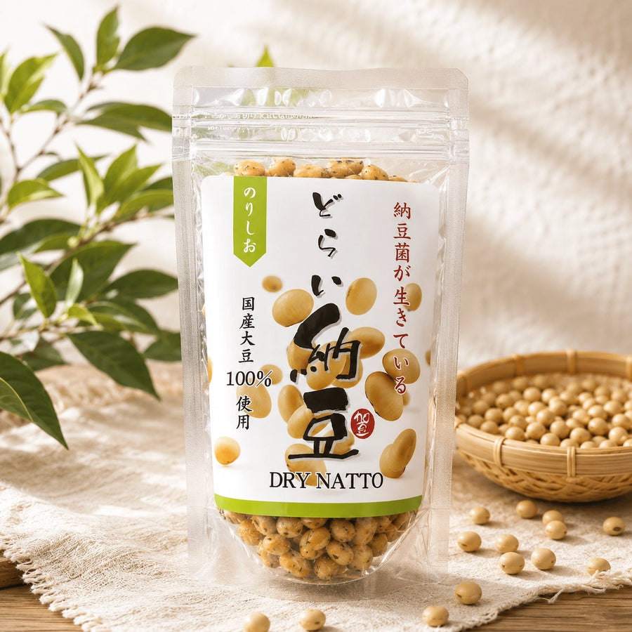 【無添加】どらい納豆（のりしお）｜国産納豆と青のりのポリポリスナック