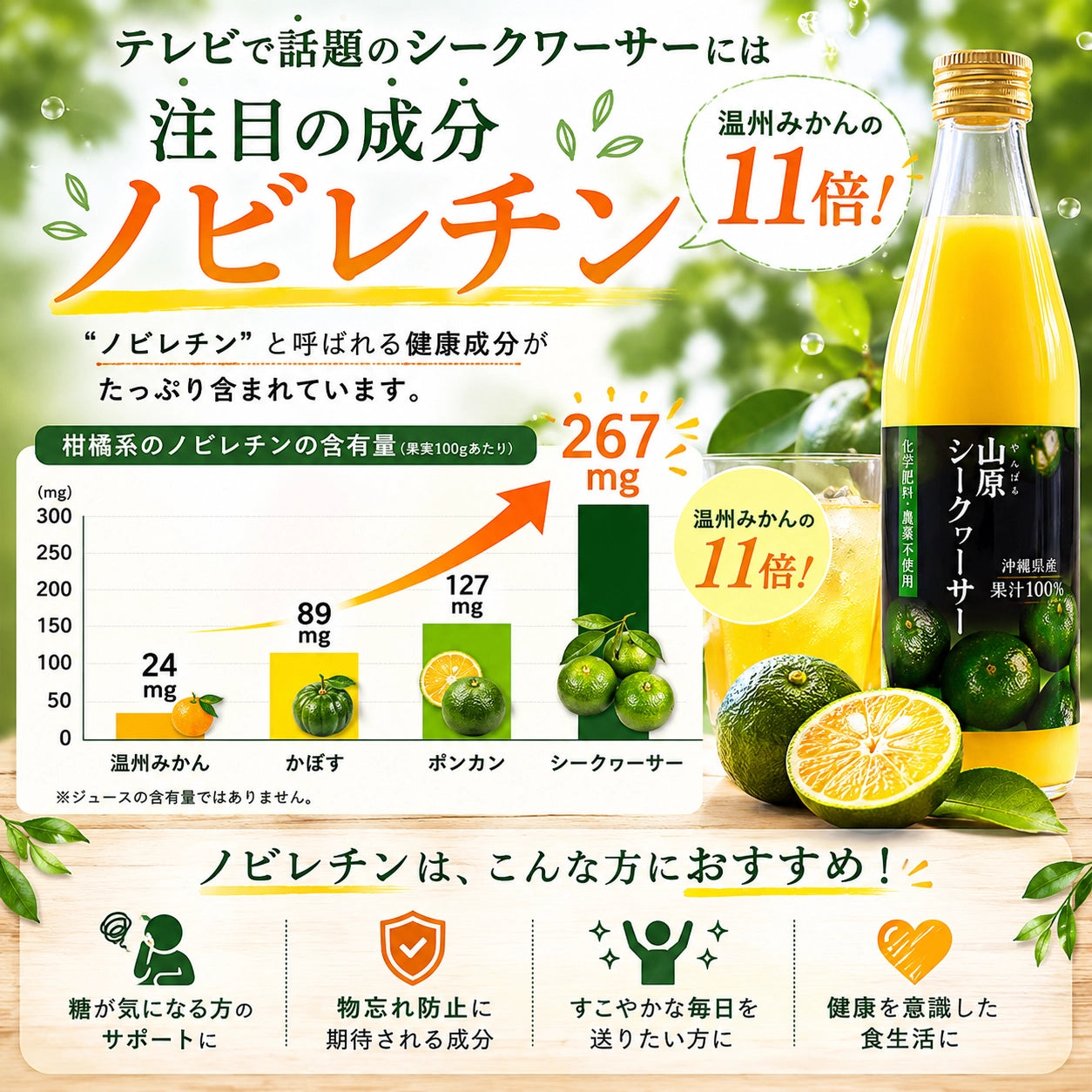 山原シークヮーサー 黒ラベル 720ml｜沖縄県産果汁100%・化学肥料・農薬不使用